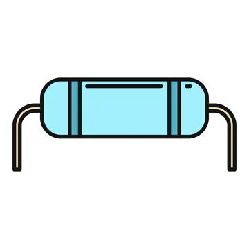 Resistor electronic component icon for circuit board Stock Illustration