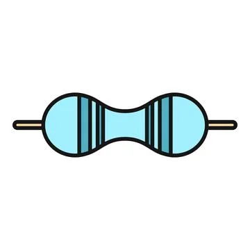 Resistor electronic component icon for electrical circuit design Stock Illustration