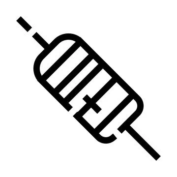 Resistor electronic component line icon symbol Stock Illustration