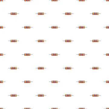 Resistor electronic component pattern repeating on white background Stock Illustration