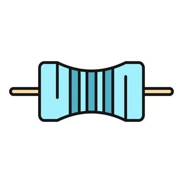 Resistor electronic component regulating current electricity icon Stock Illustration