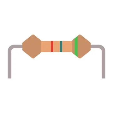 Resistor flat clipart vector illustration Stock Illustration