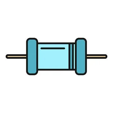 Resistor icon representing electronics component and hardware part Stock Illustration