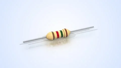 Resistor on a Light Reflective Floor. Electronic Component. Electric Current. 4K Video stock 297619612