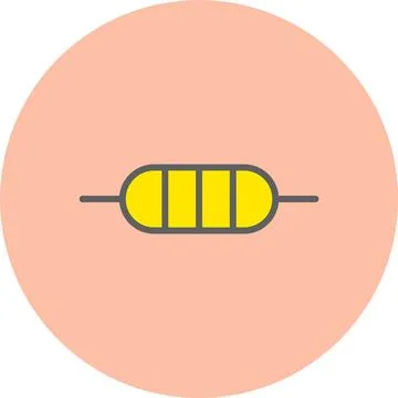 Resistor Line Filled Circle Icon Stock Illustration