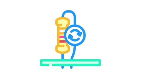 Resistor replacement electronics color icon animation Stock Footage 327267423
