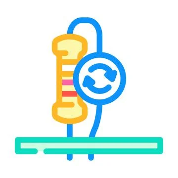 Resistor replacement electronics color icon vector illustration Stockillustratie