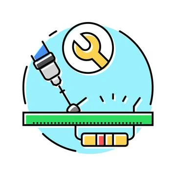 Resistor replacement electronics color icon vector illustration Stockillustratie