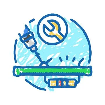 Resistor replacement electronics icon doodle illustration Stock Illustration