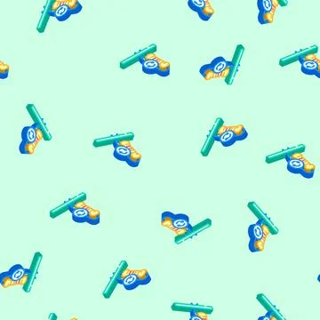 Resistor replacement electronics isometric icon seamless pattern Stockillustratie