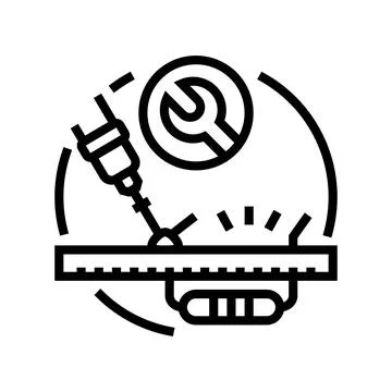 Resistor replacement electronics line icon vector illustration Illustrazione stock