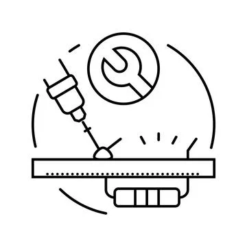 Resistor replacement electronics line icon vector illustration Illustrazione stock
