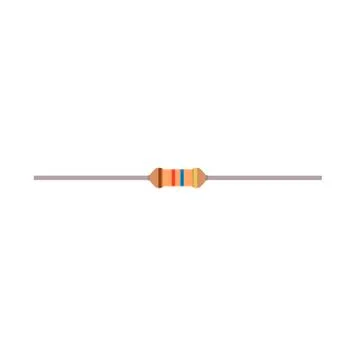 Resistor small flat vector parts components electronic circuit. Microchip com Stock Illustration