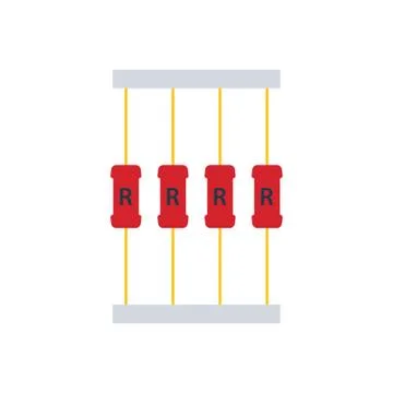 Resistor tape icon Stock Illustration