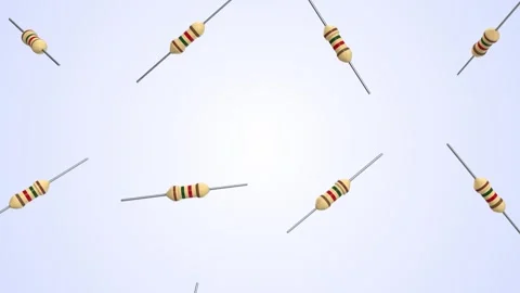 Resistors Falling on a Light Background. Electronic Components. Circuit. 4K Stock Footage 297618579