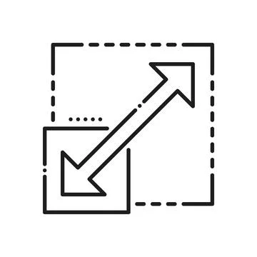 Resize and scale vector line icon. Reduce expand Stock Illustration