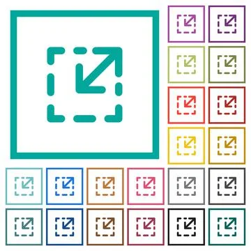 Resize element flat color icons with quadrant frames Stock Illustration