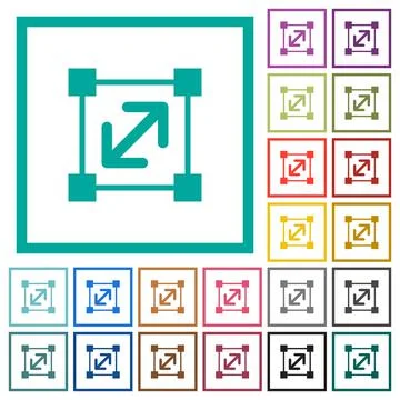 Resize element flat color icons with quadrant frames イラスト素材