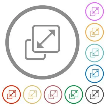 Resize element flat icons with outlines Illustrazione stock