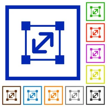 Resize element framed flat icons Illustrazione stock