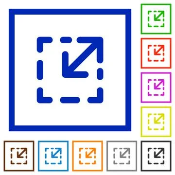 Resize element framed flat icons Illustrazione stock