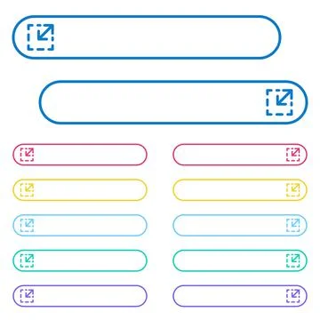 Resize element icons in rounded color ghost buttons Illustrazione stock