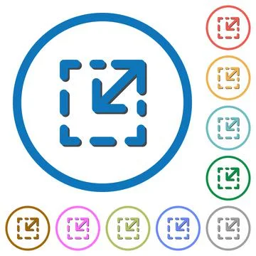 Resize element icons with shadows and outlines Illustrazione stock