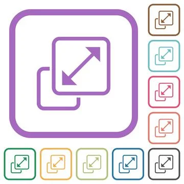 Resize element outline simple icons Stock Illustration