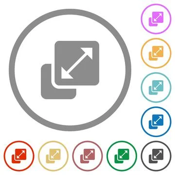 Resize element solid flat icons with outlines Illustrazione stock