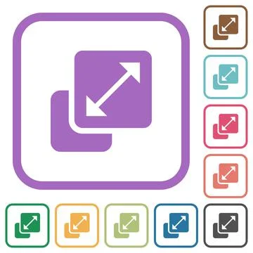 Resize element solid simple icons Stock Illustration