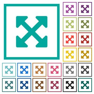 Resize full alt flat color icons with quadrant frames イラスト素材