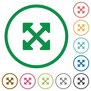 Resize full alt flat icons with outlines Stock Illustration