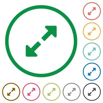 Resize full flat icons with outlines Illustrazione stock