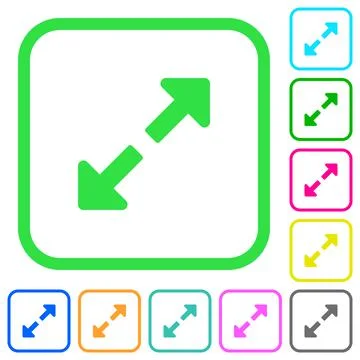 Resize full vivid colored flat icons icons Illustrazione stock