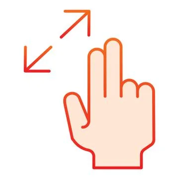 Resize gesture flat icon. Zoom in vector illustration isolated on white. Swipe Stock Illustration