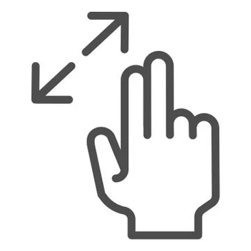 Resize gesture line icon. Zoom in vector illustration isolated on white. Swipe 스톡 일러스트