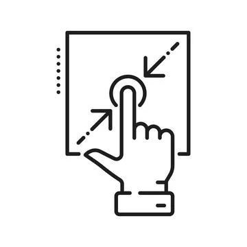 Resize hand gesture increase and reduce button Stock Illustration