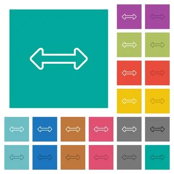 Resize horizontal outline square flat multi colored icons Stock Illustration