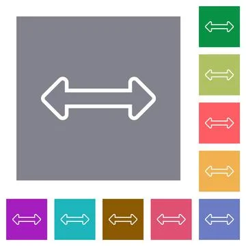 Resize horizontal outline square flat icons Stock Illustration