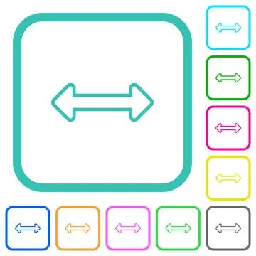 Resize horizontal outline vivid colored flat icons Stock Illustration