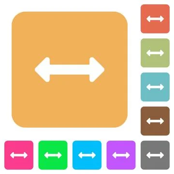 Resize horizontal rounded square flat icons Stock Illustration