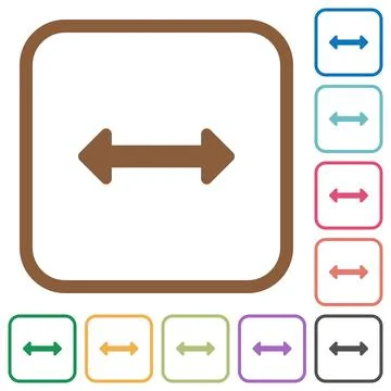 Resize horizontal simple icons Illustrazione stock