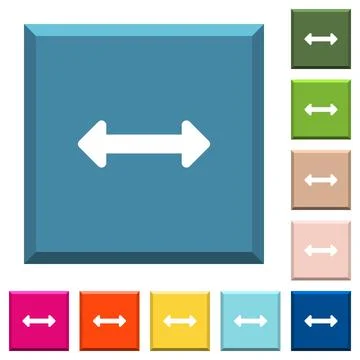 Resize horizontal white icons on edged square buttons Stock Illustration