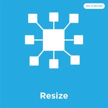 Resize icon isolated on blue background Free Stock Illustration
