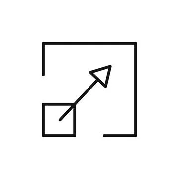 Resize Icon Set Adjustment and Scaling Illustrations for Design and Technolog Illustrazione stock