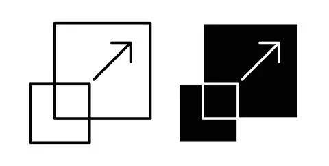 Resize icon symbol. Vector illustration pack in black color. 스톡 일러스트