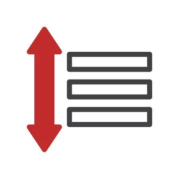 Resize Icon, Vertical Resize, Increase and Decrease Size, Resize List, Adju.. Stock Illustration