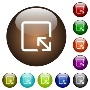 Resize object color glass buttons Stock Illustration