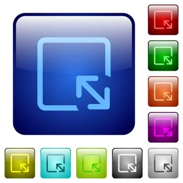 Resize object color square buttons Illustrazione stock