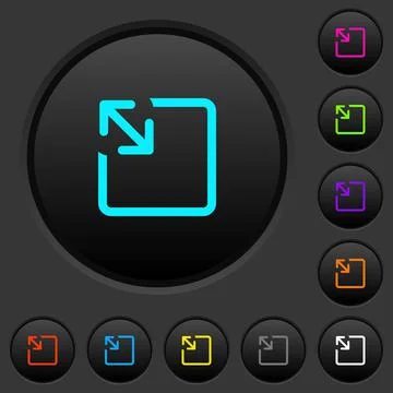 Resize object dark push buttons with color icons イラスト素材